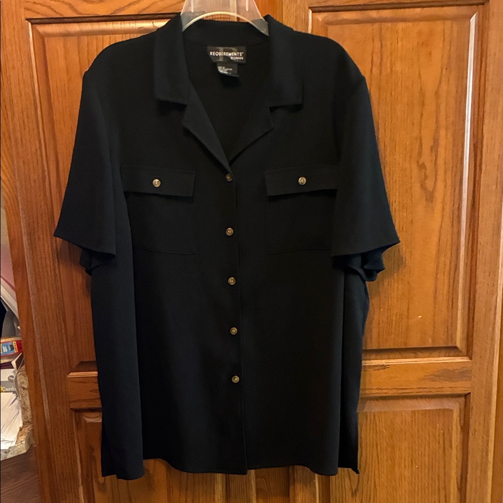 Black Short Sleeve Shirt Jacket